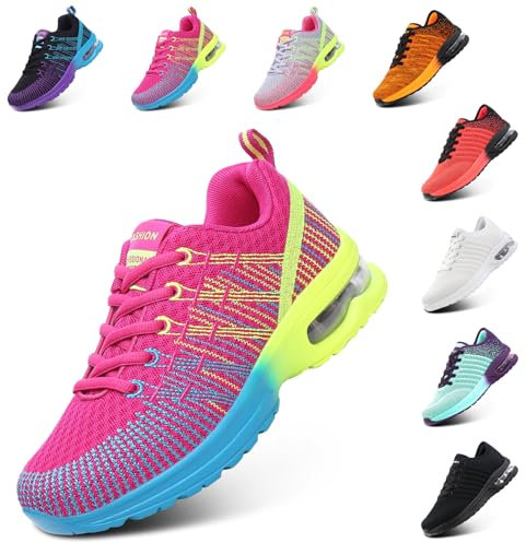 Hitmars Chaussure de Course Femme Respirante Chaussures de Sport Gym Fitness Athlétiques Légères Chaussures de Running Confortables Jogging Sneakers Rose 40 EU
