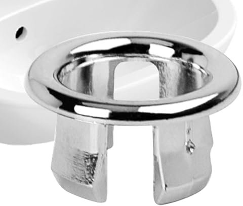 Overflow Cover for Sinks - Overflow Ring Made of Brushed Nickel, Overflow Cap for Sinks | Metal Overflow Cover, Overflow Ring d