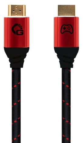 OEHLBACH GAMING New Game Red - Cavo HDMI 2.1b - Certificazione Ultra High Speed 8K@60Hz, eARC, ALLM, VRR, DSC - Compatibile con PS5, Xbox Series X/S, Nintendo Switch, PC - Nero - 1 pezzo