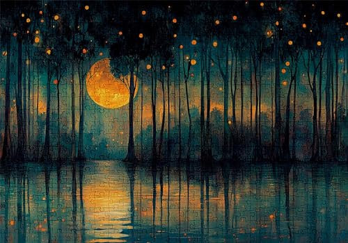 Jigsaw Puzzles for Adults 3000 Forest Impossible Jigsaw for Adults Educational Games Moon Puzzle 3000 Pieces Suitable Beginners and Girl Aged 14 up Also Used Women and Men Beautiful Gifts 122x81cm C-4