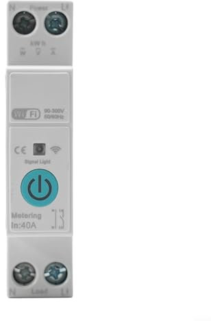 URPIZY WLAN Smart Schalter Mit Energieüberwachung, 1P+N FI Schutzschalter, Fernbedienung Über Für Tuya App, Zeitsteuerung, Sprachsteuerung, Echtzeitmessung, 8800W, IP66, Für Hausautomatisierung