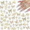 24PCS Gold Nail Charms - Y2k Alloy Rhinestone Nail Art Decorations for 3D Manicure & Crafts