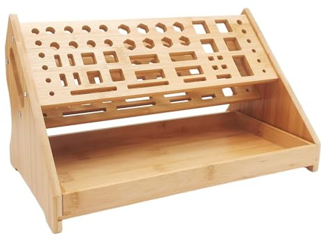 Organizzatori Porta Cacciaviti, 53 Fori Organizzatore in Legno con Vassoio, Organizzatore per Banco da Lavoro, Per Artigianato Riparazione Garage Camion Rimorchio Esterno Interno Aree di Lavoro Giardi