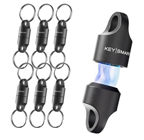 KeySmart MagConnect - Magnetischer Schlüsselanhänger - Schnell und sicher Schlüssel anbringen und lösen - Lässt sich einfach an Tasche, Geldbörse und Gürtel anbringen