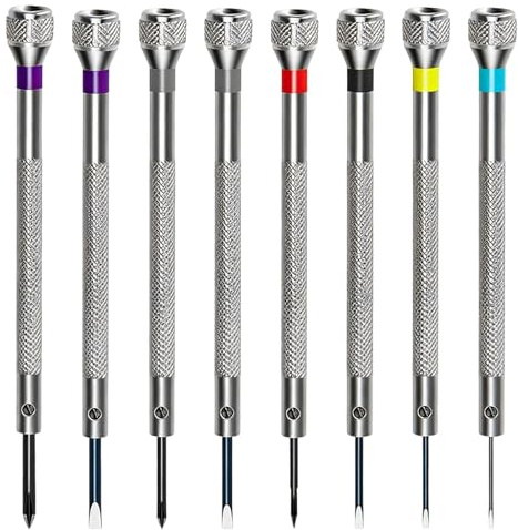 8 PCS Kit Tournevis de Précision 0,6-1,6 mm,Jeu Petit Tourne Vis Horlogers