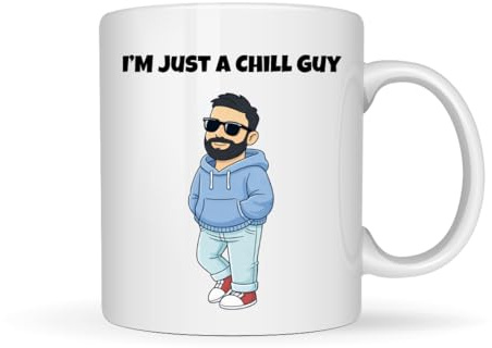 Trendi I’m Just a Chill Guy Mug – Funny Quote Coffee Cup – Relaxed Humor Ceramic Mug – Cool Guy Gift for Men, Friends, Coworkers, Office Desk Mug