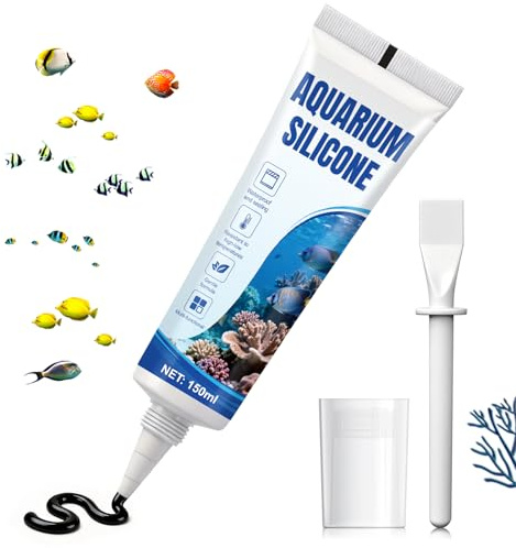Aquarium Silicone, Aquarium Sealant, 150 ml, Waterproof Durable Seal | Black Silicone Adhesive, Strong Bond for Glass, Use on Fish Tanks, Glass Cabinets and Terrariums