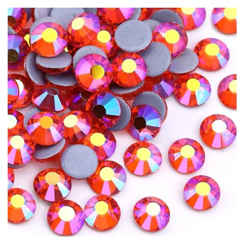 Hotfix Rhinestones SS6-SS30 Multi-Color Crystal AB Hot Fix Rhinestone Super Glitter Strass Iron On Rhinestones for Nail Art Fabric Garment Decorative Rhinestones(Hyacinth AB,SS16-1440Pcs)