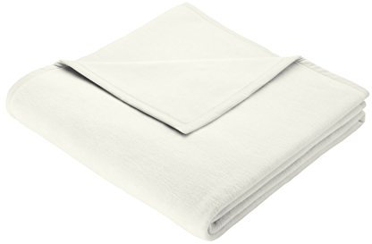 Biederlack Wohn- und Kuscheldecke, 100 % Baumwolle, Samtband-Einfassung, 150 x 200 cm, Natur, Cotton Pure, 239756