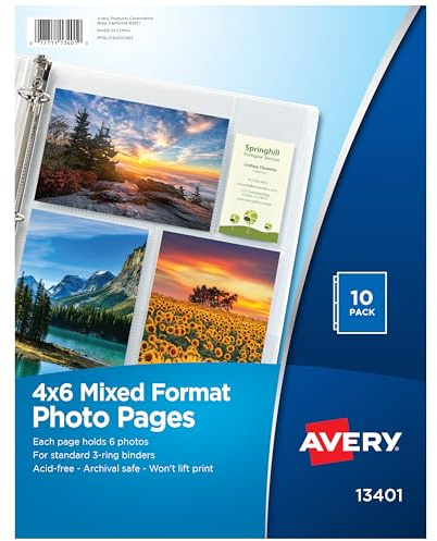 Avery Fotoseiten im gemischten Format, säurefrei, 10 Stück (13401)
