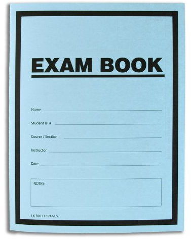 BookFactory® Exam Blue Book/Blue testbok (10 bokförpackning) (linjerat format – 8,5 tum x 11 tum – 16 numrerade sidor) sadelsydd (LAB-016-7RSS (examensbok) 10 PK)