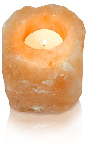 Amazing Health Wellness Natural Himalayan Salt Tealight Holders Chunky (1)