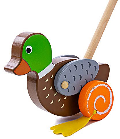 Bigjigs Toys Schiebetier Spielzeug (Ente)