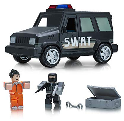 ROBLOX 10774 - SWAT Fahrzeug mit Sound und Licht Jailbreak: SWAT Unit, Spielfiguren Set mit 2 Actionfiguren, bewegliche Action Sammelfiguren mit Zubehör und Ausrüstung, Spielset für Kinder ab 6 Jahren
