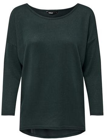 ONLY ONLELCOS 4/5 Solid Top JRS Noos Camisa Manga Larga, Verde (Green Gables Detail:Melange), 36 (Talla del Fabricante: X-Small) para Mujer