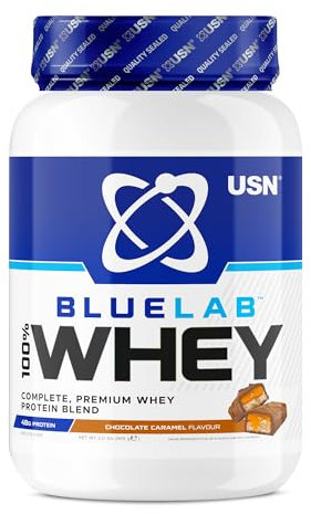 USN Blue Lab Whey Protein Powder: Chocolate Caramel - Whey Protein 908g - Post-Workout - Whey Isolate - Muscle Building Powder Supplement With Added BCAAs