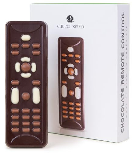 CHOCOLISSIMO – Fernbedienung aus Zartbitterschokolade, Vatertag Geschenk Schokolade Fernbedienung, Geschenk für Papa Fernbedienung Schoko – Witziges Geschenk zum Vatertag für Männer, Papa, Vater, Mama