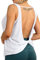 icyzone Damen Sport Tops Rückenfrei - Ärmellose Yoga Gym Oberteil Shirt Fitness Tank Top (M, White)