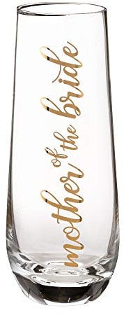 Lillian Rose Mother of Bride Stemless Champagne Wedding Toasting Glass, 1 Count (Pack of 1), Gold