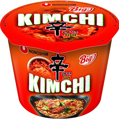 Nong Shim Instantnudeln Kimchi Ramyun Big Bowl – Koreanische Ramen Suppe - schnelle Zubereitung – 1er Pack à 112g