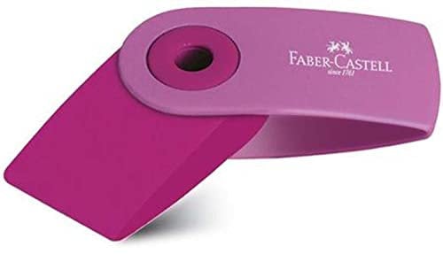 FABER-CASTELL 2 Stück Radiergummis aus Kunststoff Sleeve Mini, drehbar, rot oder blau
