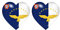 Akachafactory 2X Sticker Aufkleber Flaggen Flagge Fahne Herzen azoren