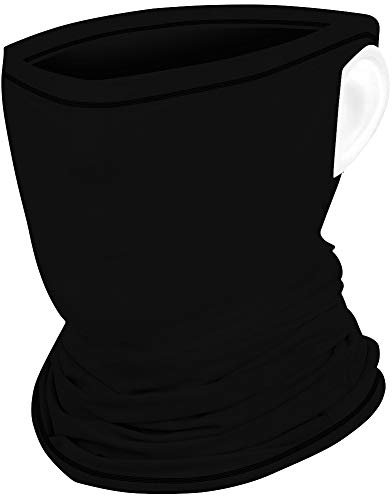 Jamron Unisex Bandana Gesichtsschal Maske Radfahren Halsmanschette mit Elastisch Ohrschlaufen Kopfbedeckung Krawatten für Outdoor Reiten Radfahren Motorrad Fahren SN07529 Schwarz