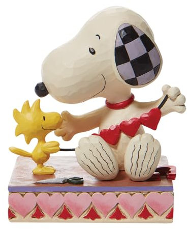 Enesco Jim Shore Peanuts 6007937 Snoopy & Woodstock - Guirnalda con corazón