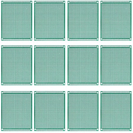 sourcing map 12 Stück PCB Board Einseitige Leiterplatten für Prototyping von Gedruckten Schaltungen Durchkontaktierte Löcher für DIY Löt Elektronikprojekte 70mmx90mm