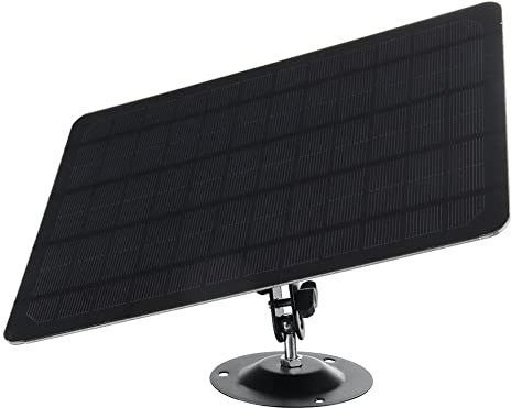 Panneau solaire portable 5V 10 W avec chargeur micro USB pour l'extérieur - Câble de 3 mètres IPX6 étanche IP CCTV - Caméra de surveillance - Noir