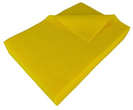 Jtnohx Filzstoff, Weiche Farbig Filz zum Basteln, 1,4mm dick Bastelfilz, 20x30cm Filzplatten für Heimwerker und Nähprojekte (Gelbe)