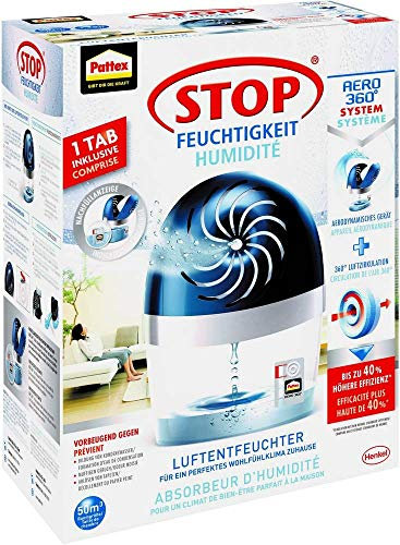 Pattex Aero360 Luftentfeuchter, 50 m³, weiß, blau