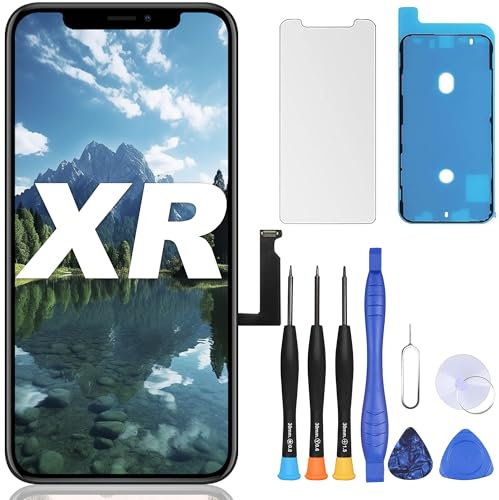 ZOETEC Screen Replacement For iPhone XR, 6.1 LCD Full HD Retina Display COF Touch Screen Digitizer Frame Assembly with Repair Tool Kits, Waterproof Adhesive, Tempered Glass