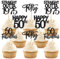 24 Stück 50th Geburtstag Tortendeko Straight Outta 1975 Cupcake Toppers fifty Awesome Since 1975 Cupcake Picks 50 fabelhafte Tortendekorationen für 50. Geburtstag Schwarz