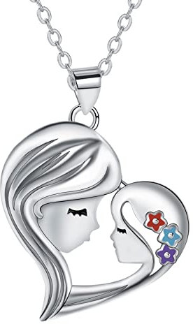 Micory Mutter Tochter kette Herz Silber 925 Schmuck Geburtstag Muttertagsgeschenke für Mama Tochter