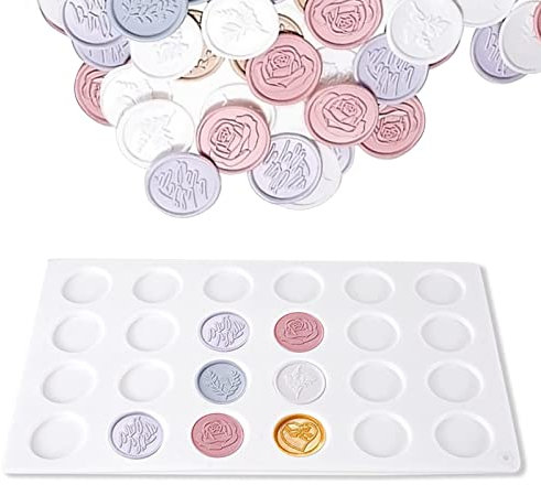 AWAVM Pad für Wachssiegel Stempel Silikonform für Wachssiegel Flache Runde Scheibe Silikonform Schale Epoxidharz zum Wachsen mit Klebstoff DIY Craft