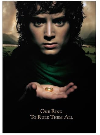 Displate Offiziell Herr der Ringe MetallPoster Magnetische Befestigung Inklusive Lizenziert Bilder Hochwertiges Poster One Ring To Rule Them All Poster 45 cm x 32 cm