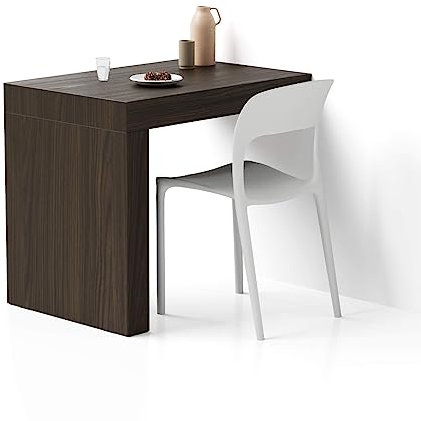 MOBILI FIVER, Evolution Esstisch 90x60, Nussbaum, Dunkel mit einem Bein, Made In Italy