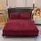 Fleece Spannbettlaken Spannbetttuch Warm Winter 160x200 Rot Weinrot Flausch Cashmere Touch Teddy Plüsch Flanell Kuschelig Flauschig Nicki Velours Bettlaken für Boxspringbett Hohe Matratzen bis 30 cm