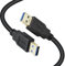 XBOHJOE USB 3.0 Male to Male Cable 5m Type A Cord 5 Gbps Double USB A to USB A Cable Compatible with Hard Drive Cooling Fan/pad and More(Black, 5m)