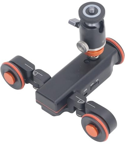 3 rädriger Kabelloser Videokamera Dolly, Kamera Slider Dolly mit Fernbedienung, Traglast 6,6 Pfund, 3 Gang drehbarer Videokamera Dolly für Kamera Smartphone, 1800 MAh