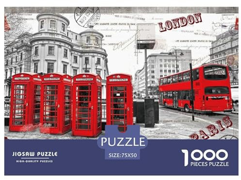 London Impression Puzzles für Erwachsene, 1000 Teile, Spielzeug, Familienpuzzlespiele, Geburtstagsgeschenke, Puzzle für Jungen und Mädchen, 1000 Teile (75 x 50 cm)