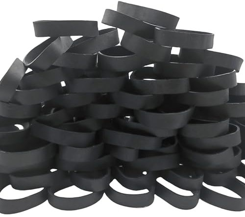 Thick Rubber Bands Heavy Duty - Black Wide Strong Elastic Industrial Tactical Rubber Bands with UV Heat Cold Resistant for Survival Camping (#72)