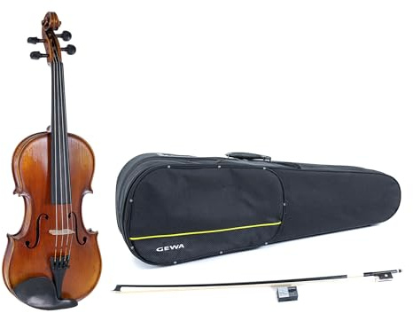 GEWA Violine, Violingarnitur Serie Maestro 2 VL 4, 1/2 Spielfertig inkl. Formetui, Carbon Bogen und Larsen Aurora Saiten