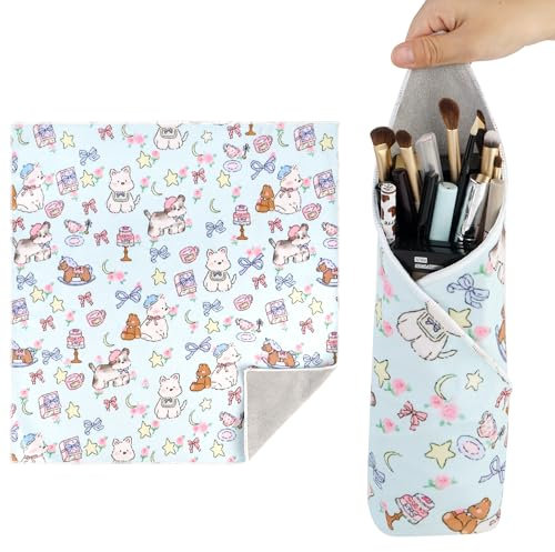 Walking Way Magic Protective Wrap Selbstklebe-Etui Kit Kratzfest Staubdicht Waschbar Tuch für Kameras Objektiv Elektronische und kosmetische Produkte(Blue-Puppy, 35 * 35cm)