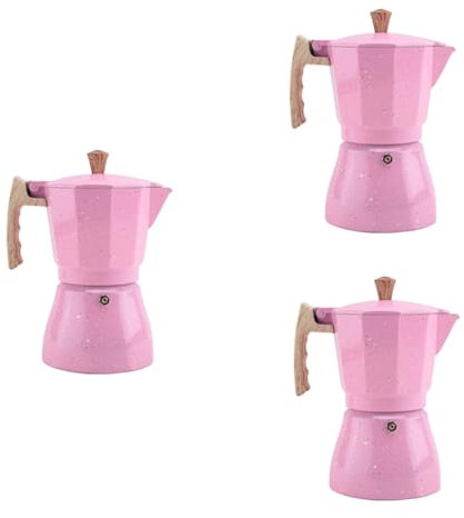 Echwave 3X Caffettiera Latte Moka Caffettiera Moka Espresso Caffettiera Moka Caffettiera 300Ml Rosa