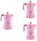 Echwave 3X Caffettiera Latte Moka Caffettiera Moka Espresso Caffettiera Moka Caffettiera 300Ml Rosa