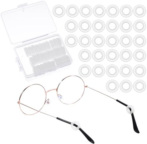 Qianyu 16 Paar Antirutsch Silikon Brillen Ohrpolster Ring, Weiche Brillen Halterung Transparent Brillenhalter Eye Glas Ohr Greifer Gläser Ohr Pads Zubehör für Sonnenbrillen Lesebrillen Brillenbügel