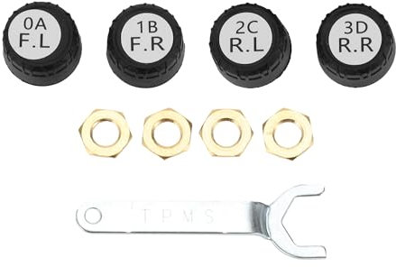 A ABSOPRO Reifendrucküberwachungssystem-Kit TPMS Reifendrucksensor-Kit für Android/iOS Navigation 433MHz APP-gesteuert mit 5 Alarmmodi