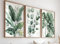 A set of 3 Monstera Leaf Watercolor Art Print – Tropical Plant Decor for Home – Natural Plant Leaves Home Decor – Minimalist Botanical Print - Plant Wall Art Set- UNFRAMED (Design 1, 29.7x42 cm (A3))